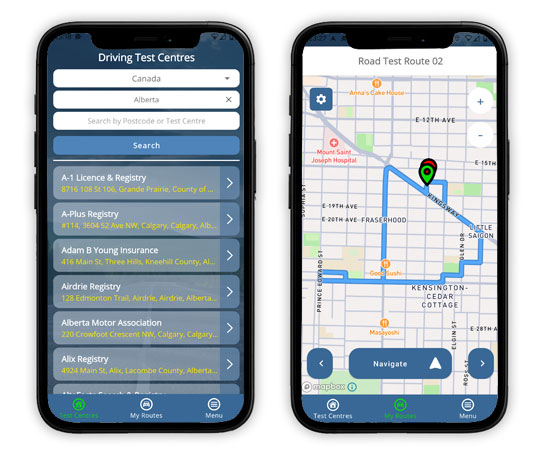free Alberta driving test routes app download