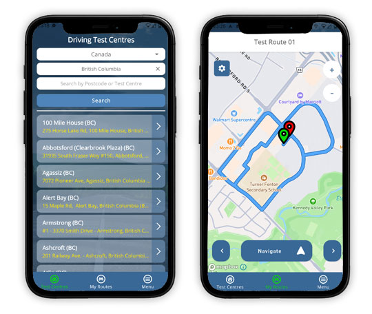 free British Columbia driving test routes app download