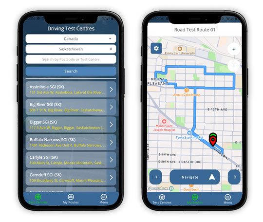 free Saskatchewan driving test routes app download
