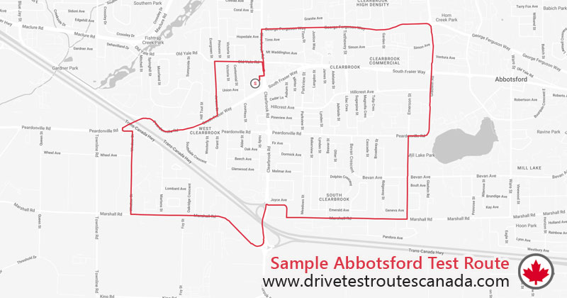 Abbotsford drive test route map