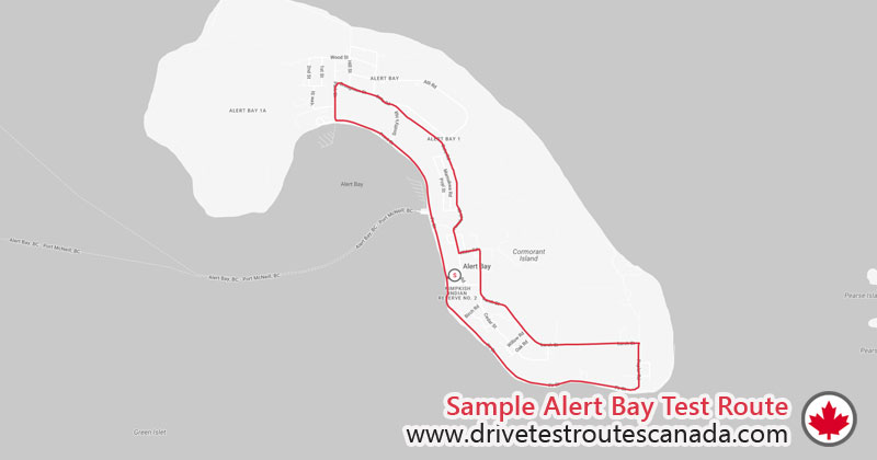 Alert Bay drive test route map
