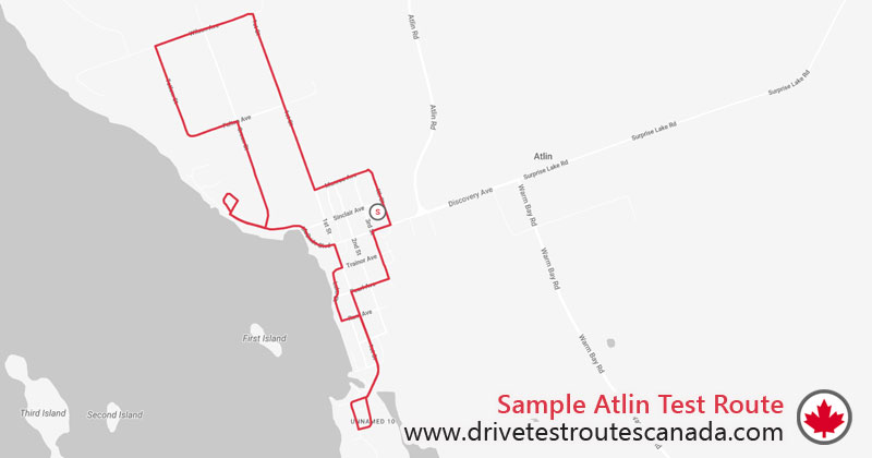 Atlin drive test route map