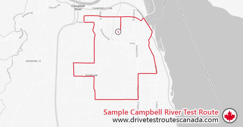 Campbell River drive test route map