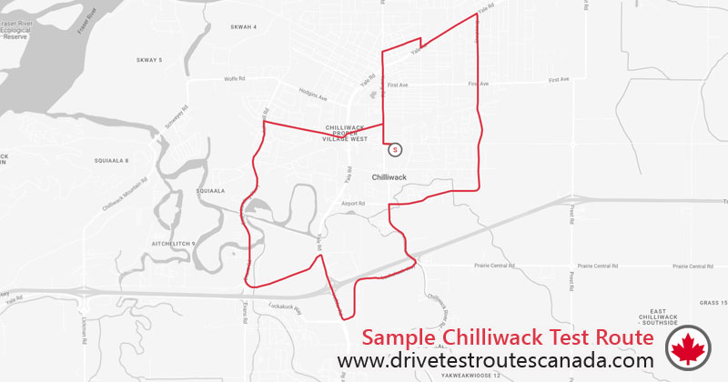 Chilliwack drive test route map