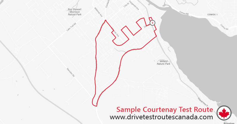 Courtenay drive test route map