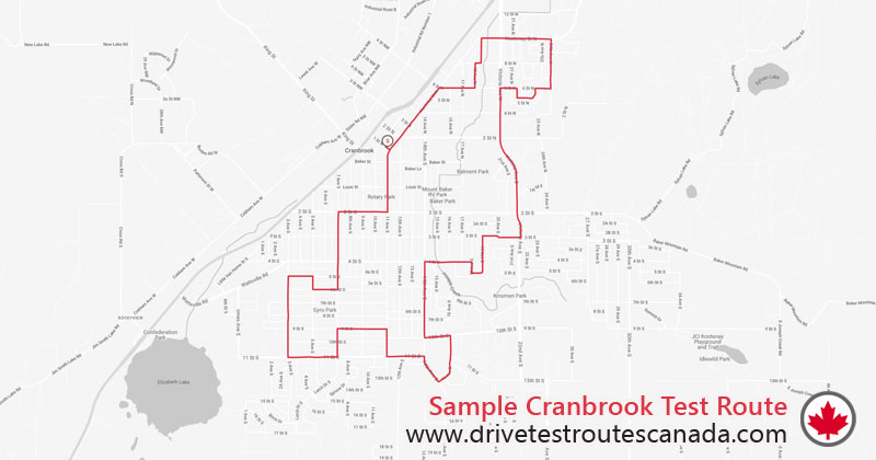 Cranbrook drive test route map