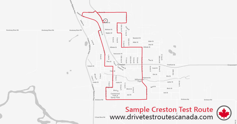 Creston drive test route map