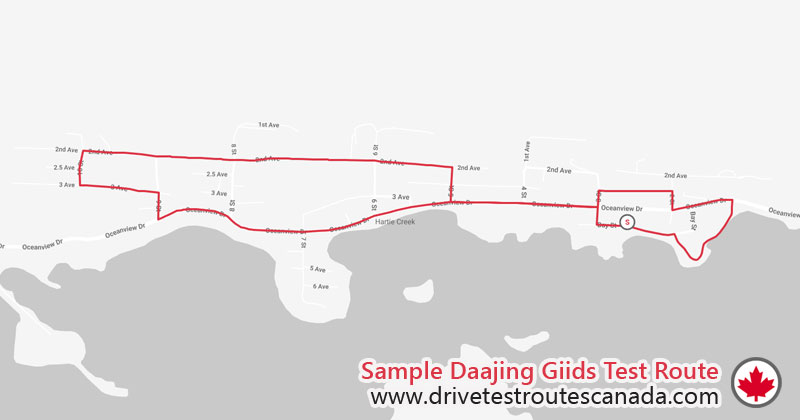 Daajing Giids drive test route map