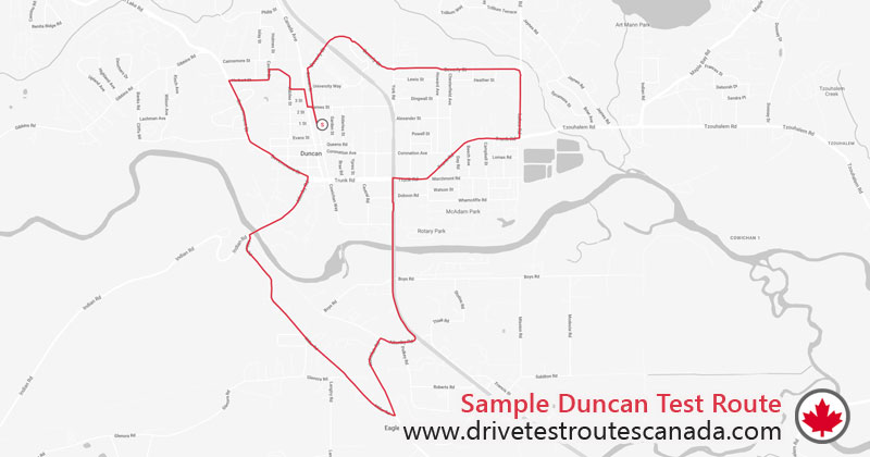 Duncan drive test route map