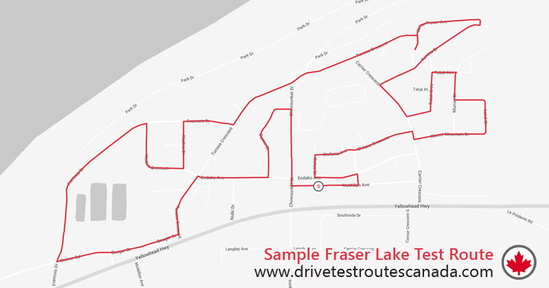 Fraser Lake drive test route map