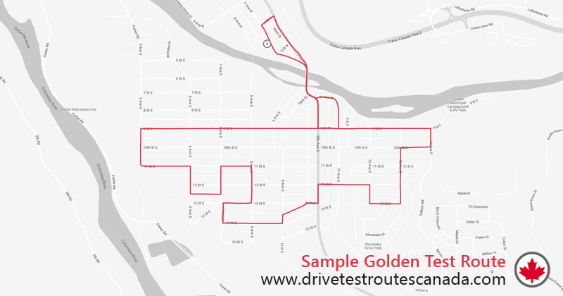 Golden drive test route map