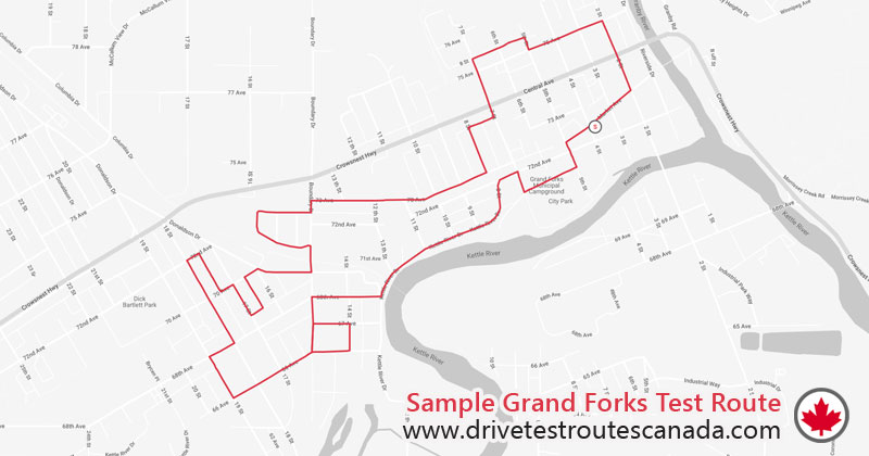 Grand Forks drive test route map