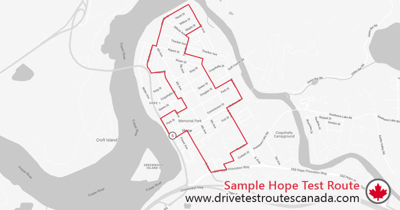 Hope drive test route map