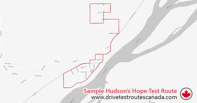 Hudson's Hope drive test route map