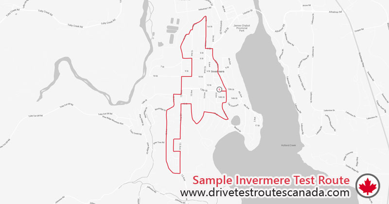 Invermere drive test route map