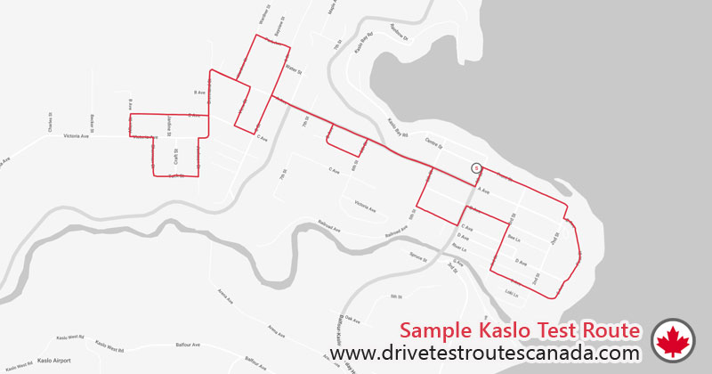 Kaslo drive test route map