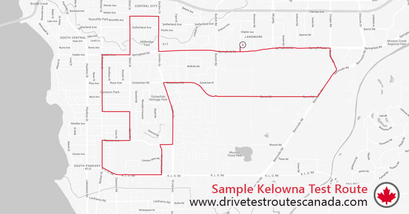 Kelowna drive test route map