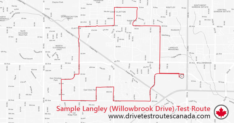 Langley drive test route map
