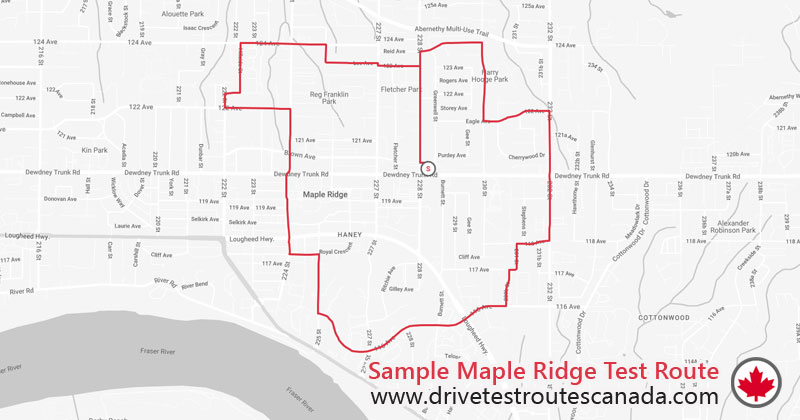 Maple Ridge drive test route map