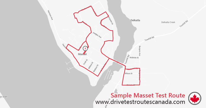 Masset drive test route map