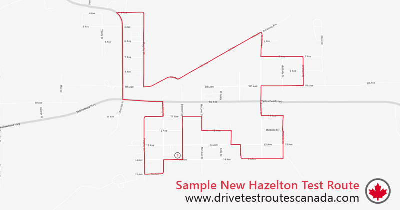 New Hazelton drive test route map