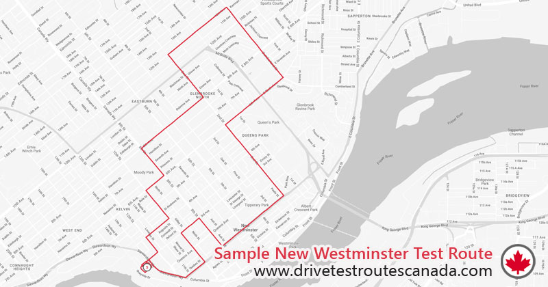 New Westminster drive test route map