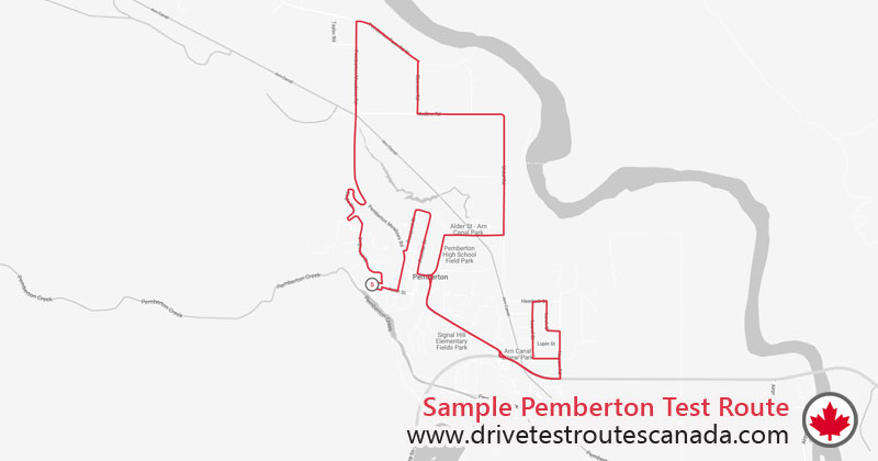 Pemberton drive test route map