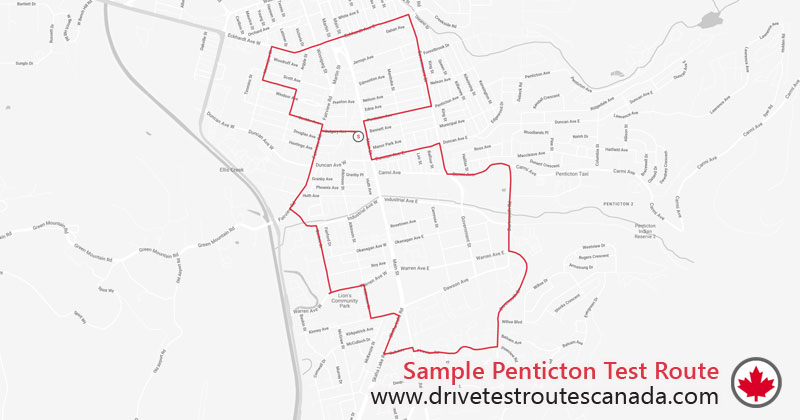 Penticton drive test route map