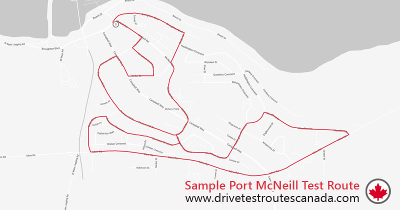 Port McNeill drive test route map