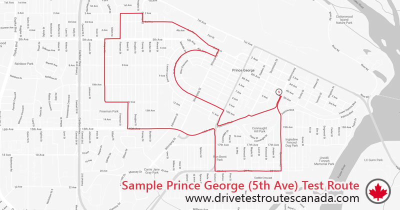 Prince George drive test route map