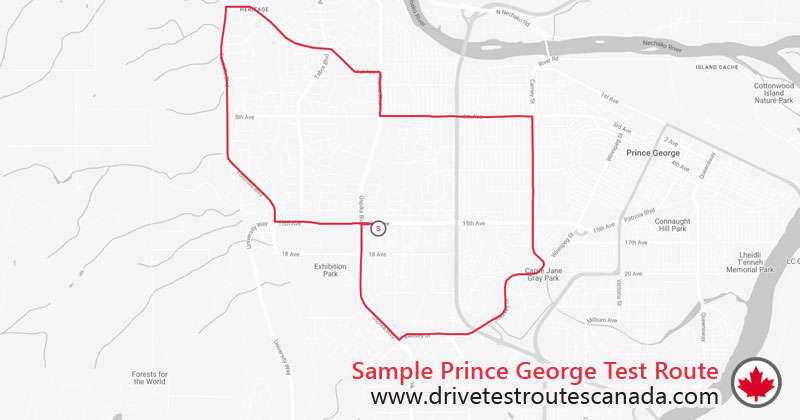 Prince George drive test route map